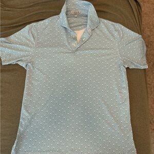 Peter Millar Light Blue Microprint Polo